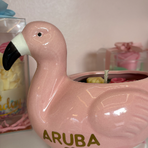 Flamingo candle